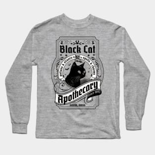 Black Cat Apothecary - Salem 1692 Retro Vintage Halloween Long Sleeve T-Shirt